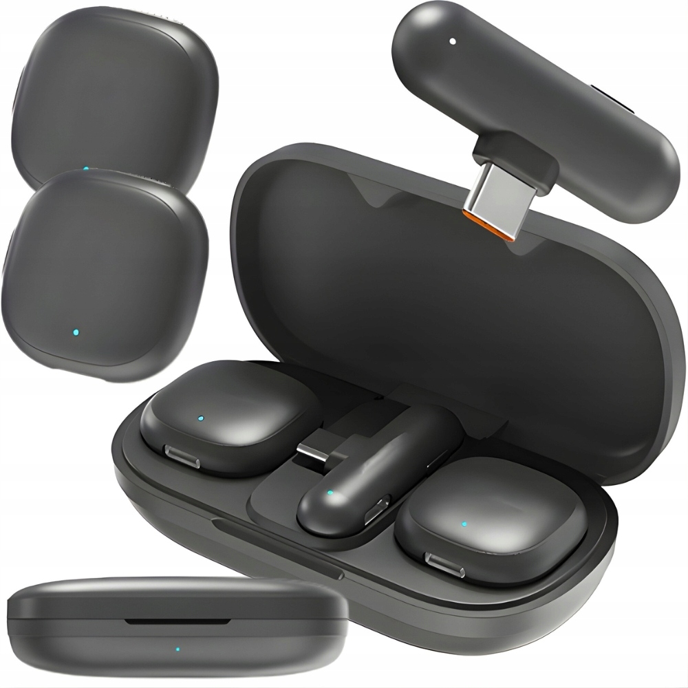 2x Bezdrátový Kravatový Mikrofon Pro Iphone Telefon Počítač Usb-c