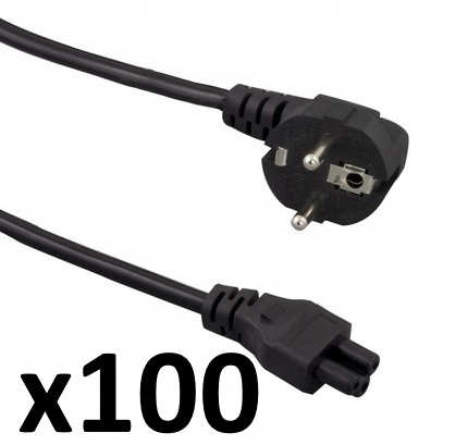 100X Napájecí kabel čtyřlístek pro notebook a napájecí adaptér 75 cm Kepler