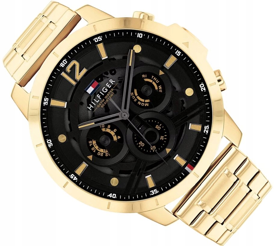 Nové Pánské Hodinky Tommy Hilfiger 1710511 Luca Zlato-černé S Multidátovou Krabicí