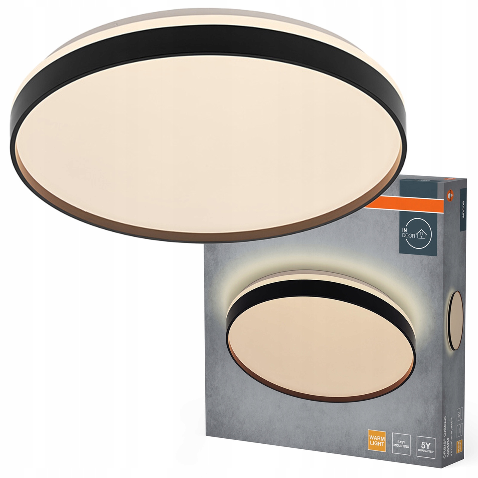 Stropné Svietidlo Led Nástenná lampa 36W 2000lm 3000K Teplá čierna Orbis Osram