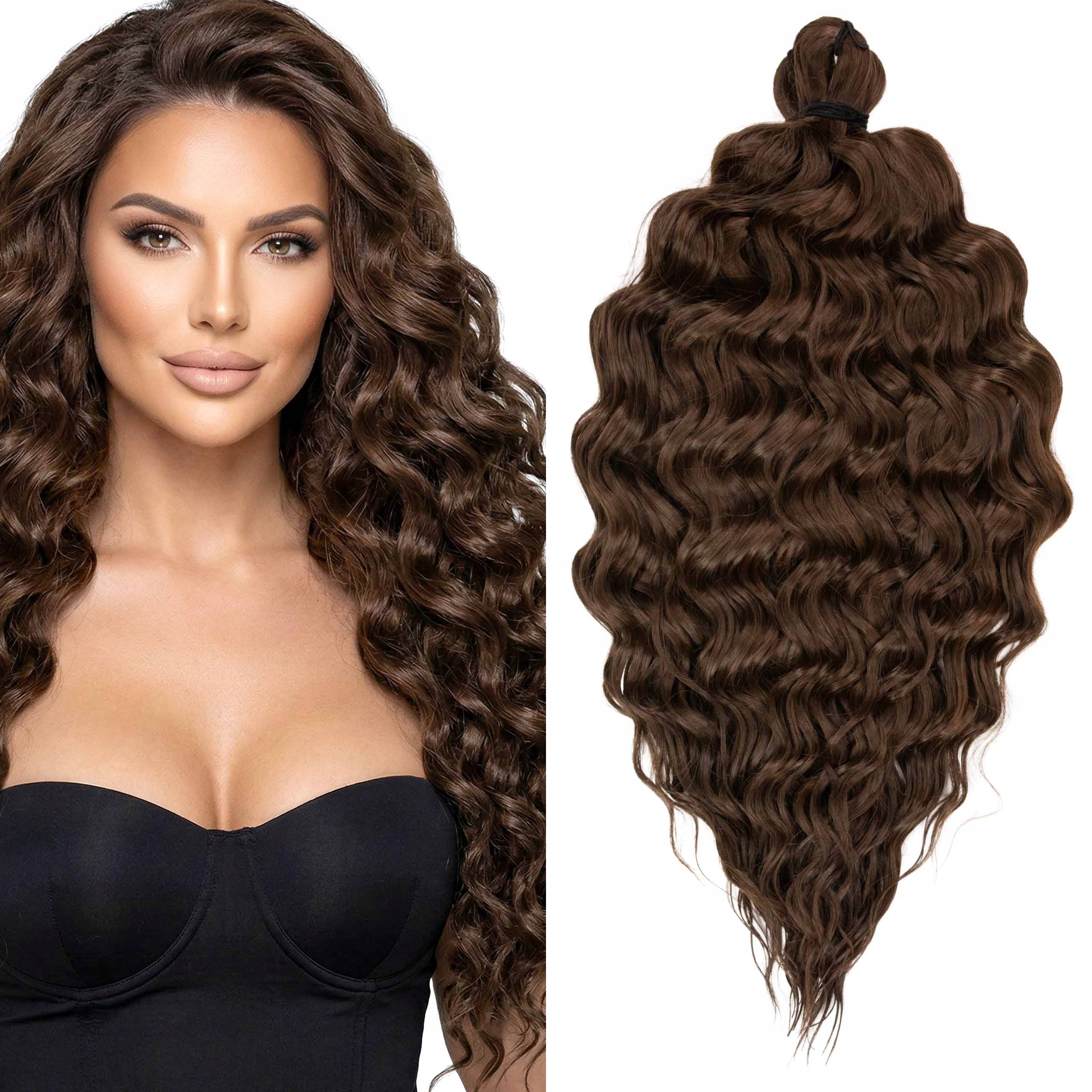 Syntetické umělé vlasy star wave Afroloki 300 g vlny tmavě hnědé 55 cm