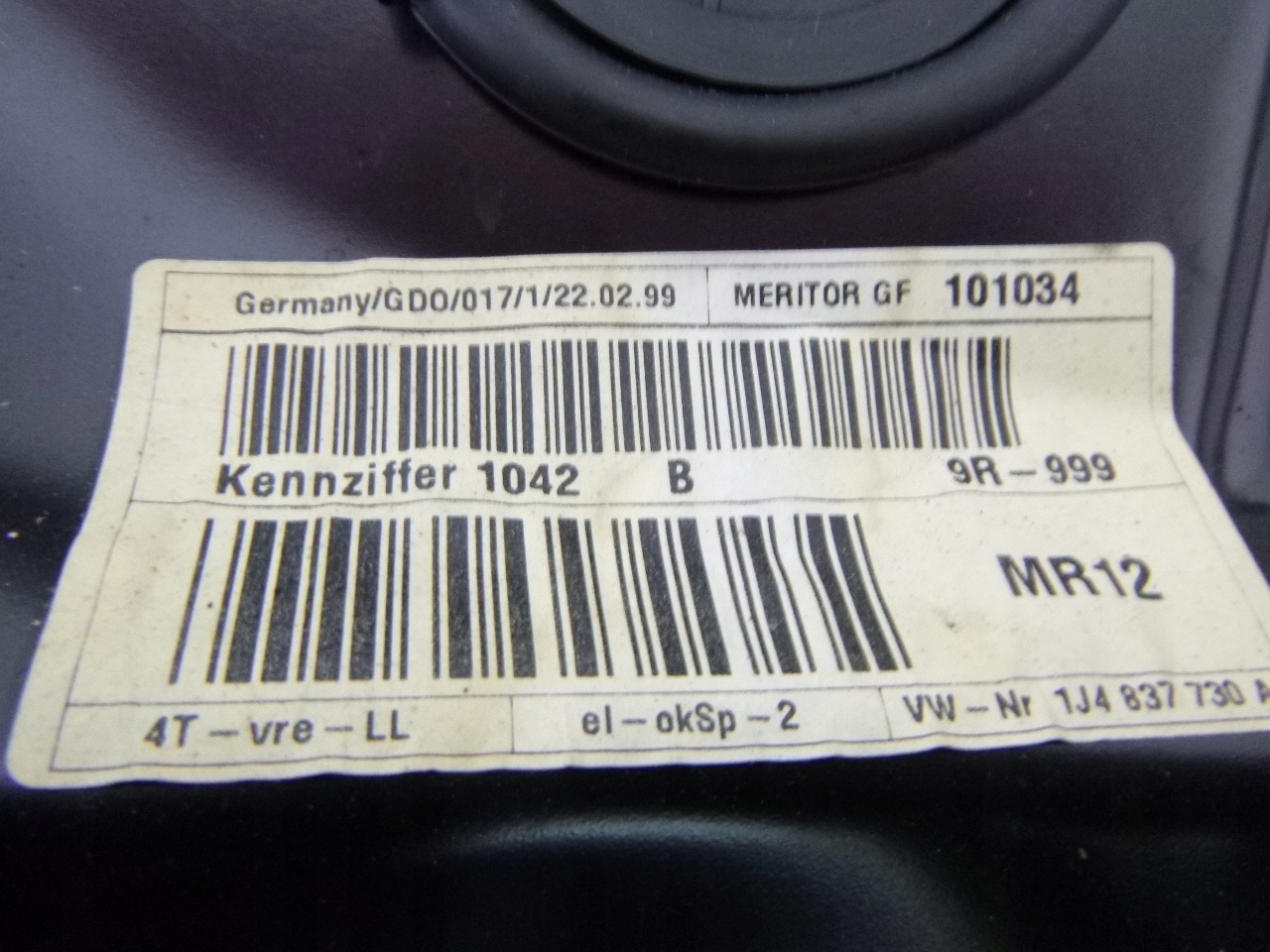 MÉCANISME VITRE AVANT DROITE VW BORA KOMBI 99R.