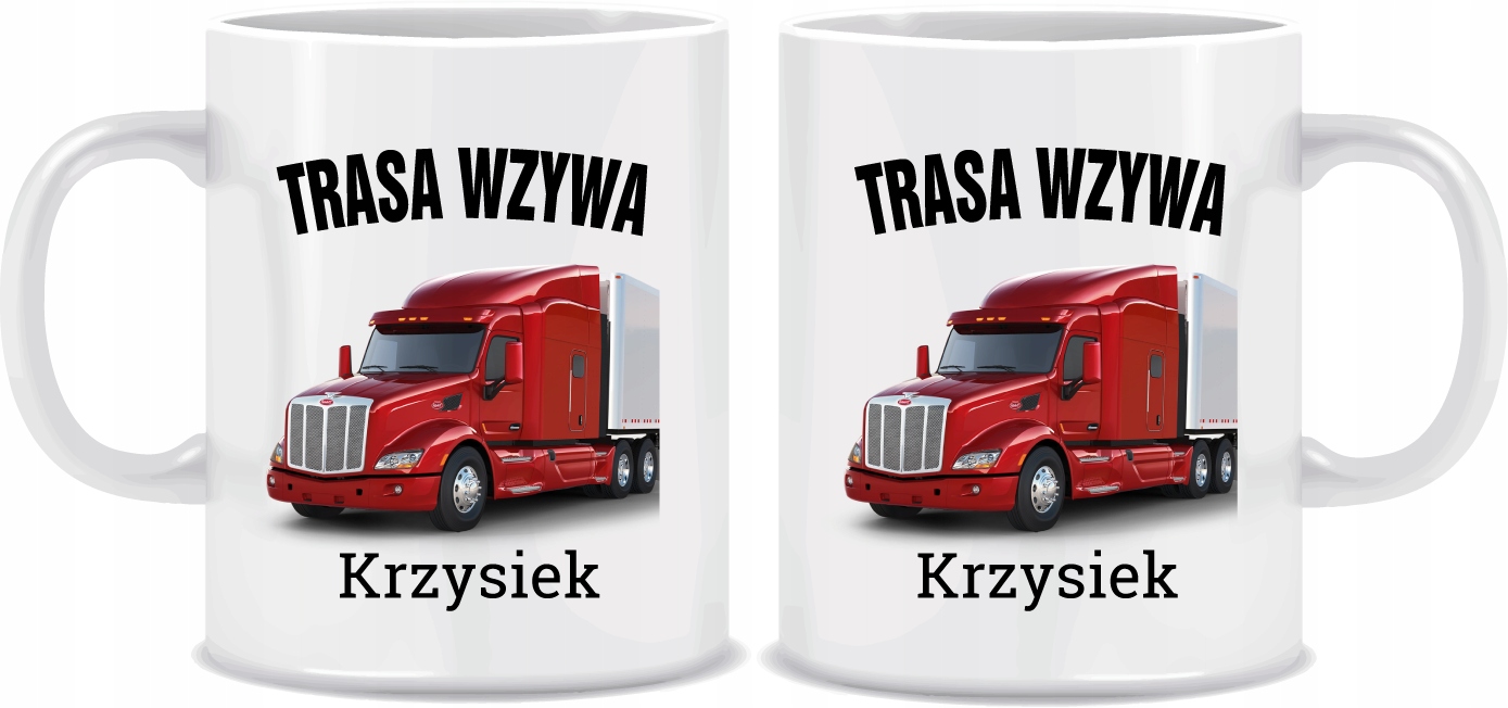 

Kubek kierowcy Tira Ciężarówka Trasa Wzywa + Imię