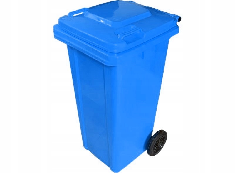 Levně Max Popelnice D120BL 120L modrá plastová s kolečky