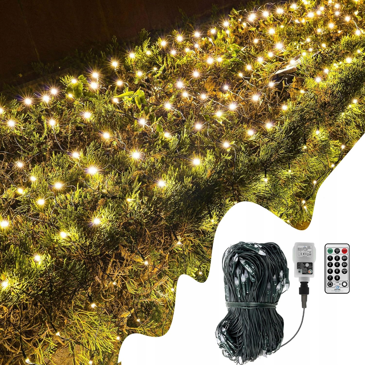 CERIAL Siatka Kurtyna Świetlna Girlanda Zewnętrzna Wodoodporna 6x2m 300LED — miniatura 7
