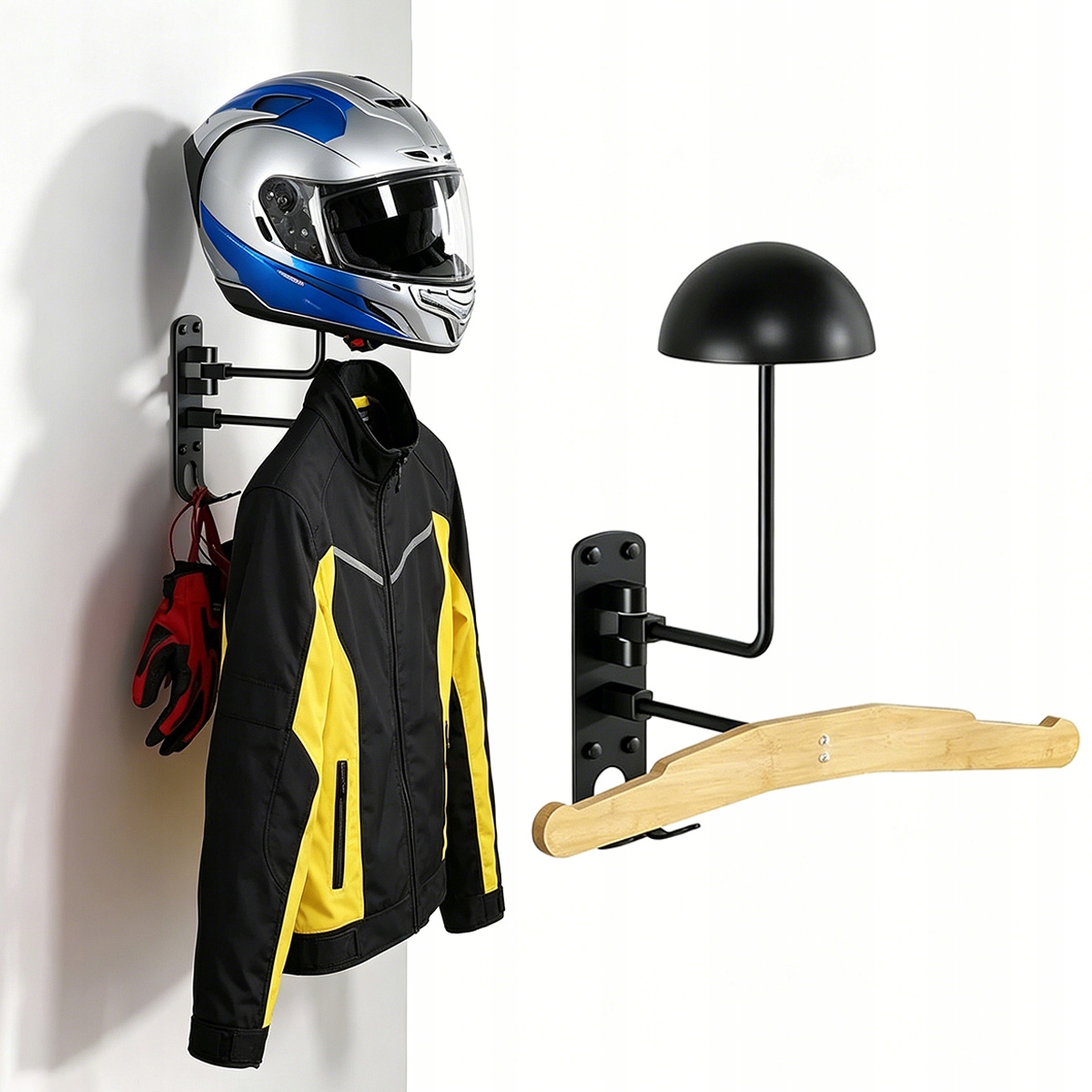 Uchwyt Ścienny Na Kask Motocyklowy Stojak Wieszak Na Kurtkę Na Motor 2W1