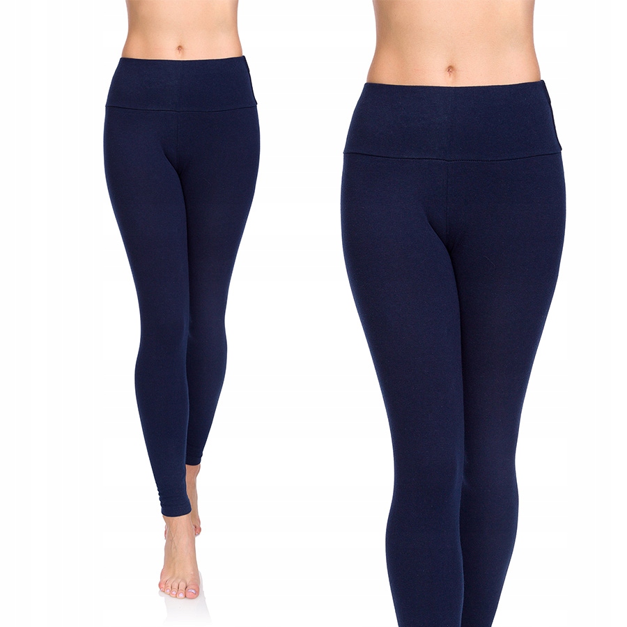 2X LEGGINSY WYSOKI STAN GETRY PANEL BAWEŁNA LWP
