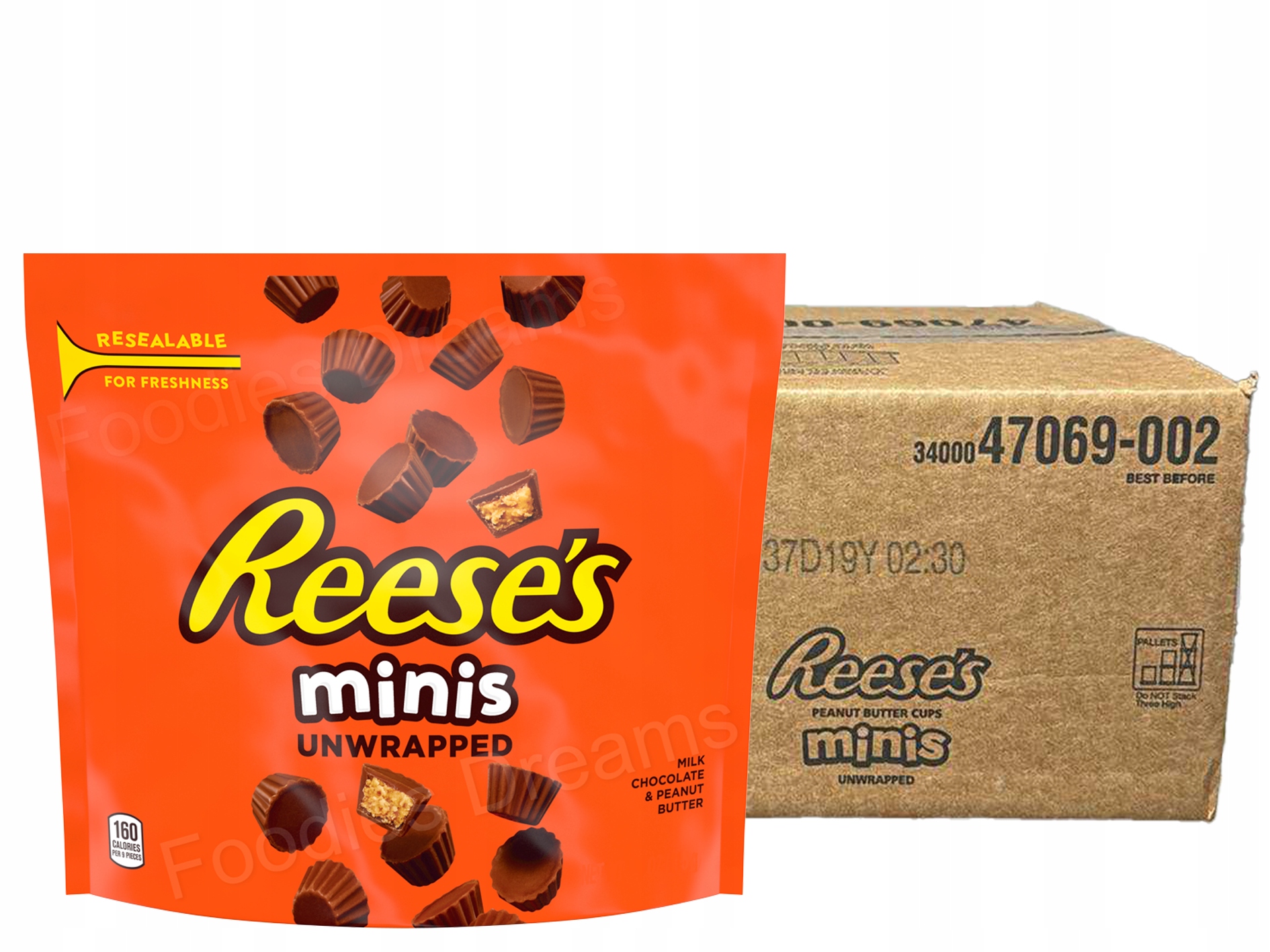 Levně Karton Reese's Minis Unwrapped 90g Mini Čokoládové košíčky Ořechový krém