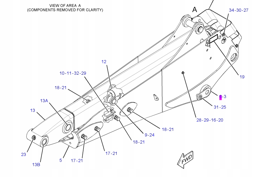 SWORZEN LACZACY STICK Z BOOM CAT 428F 400x60 mm Machine type Backhoe loader