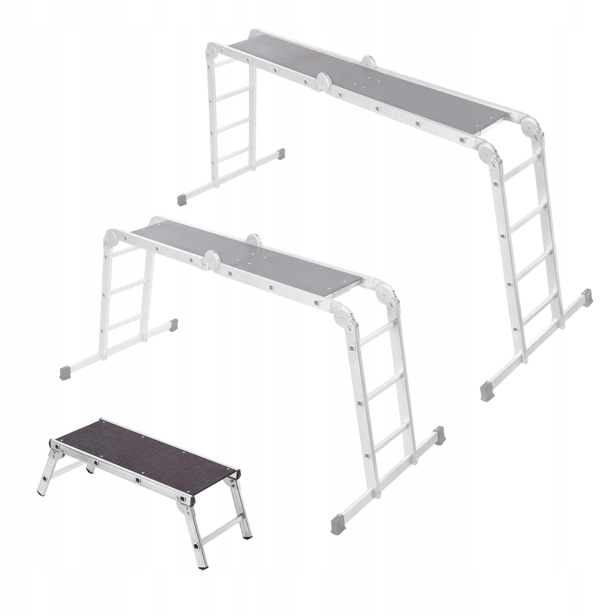 PODEST ROBOCZY ALUMINIOWY DRABINA DOMOWA 2,5m RUSZTOWANIE 150kg Materiał aluminium