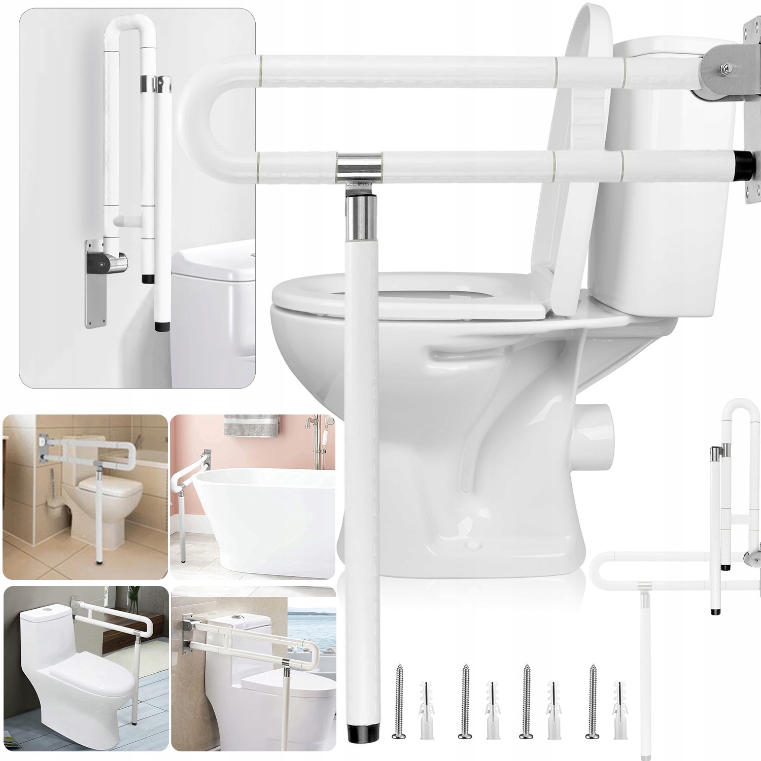 Uchwyt Uchylny Podłogowy Dla Niepełnosprawnyc Łatwy W Montażu Do 200 Kg