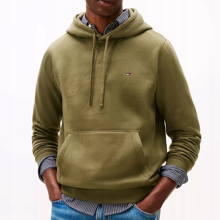 Mikina Tommy Hilfiger bavlněná, zelená, klasická pánská S (nová)