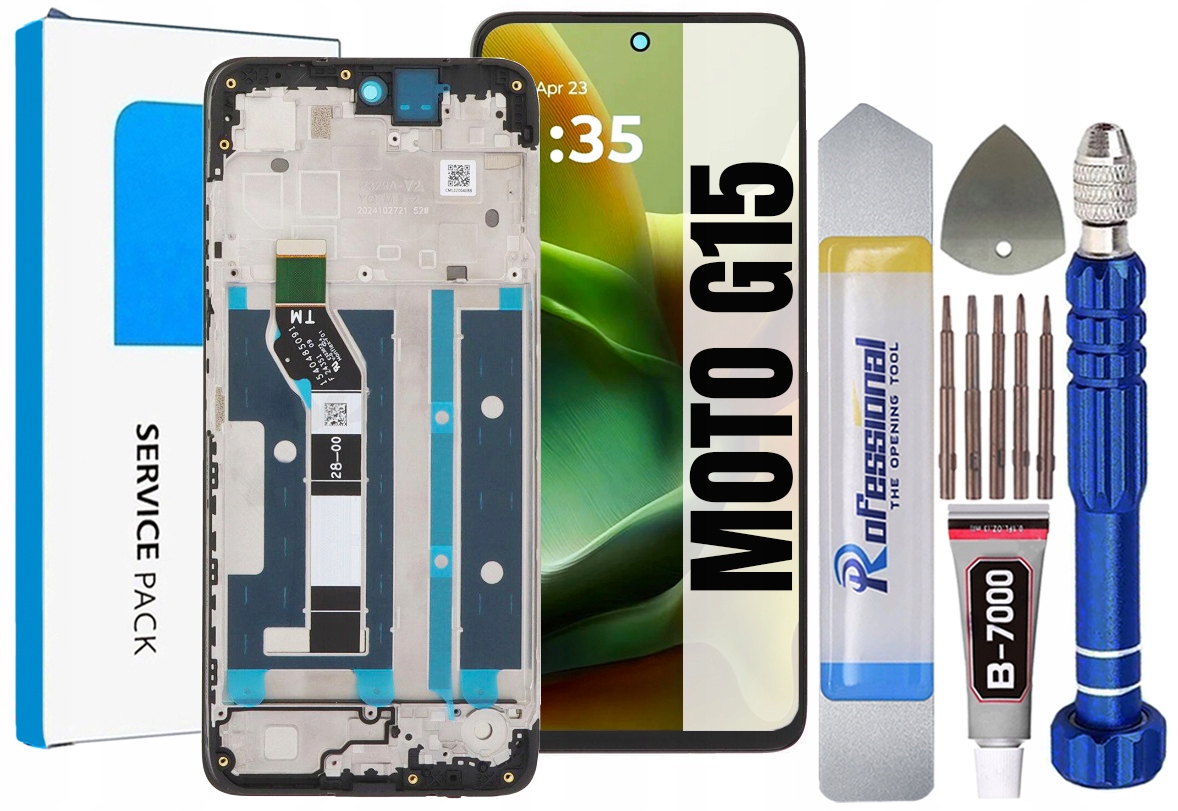 Displej Pro Motorola Moto G15 XT2521-3 Originální LCD Displej Rámeček