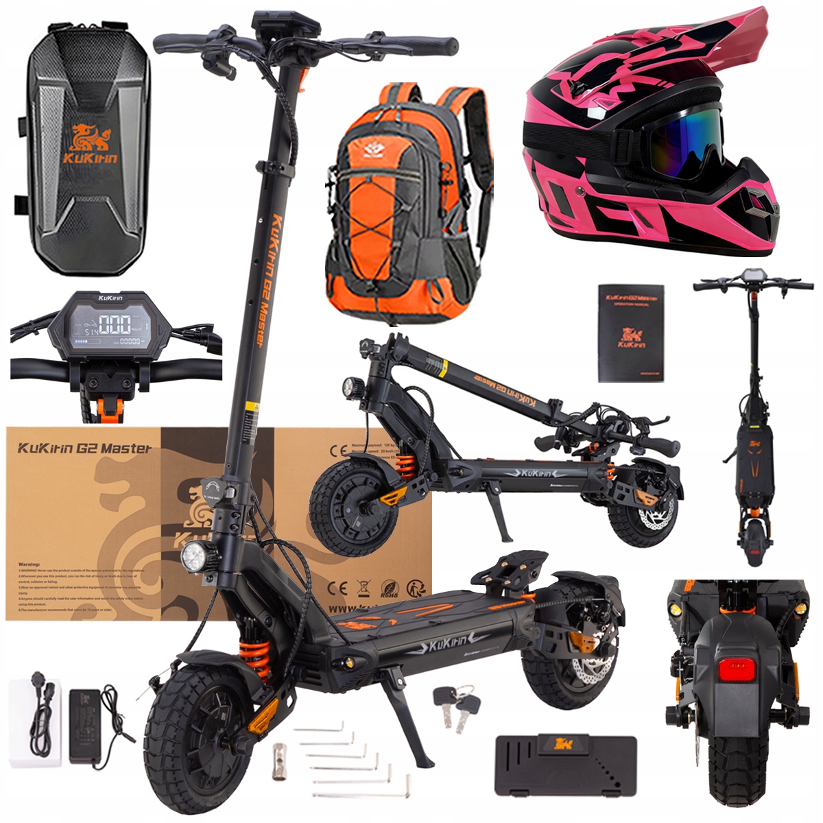 Kukirin G2 Master elektrické vozidlo 2000W 52V 20.8AH 70KM 60KM/H +Dárek
