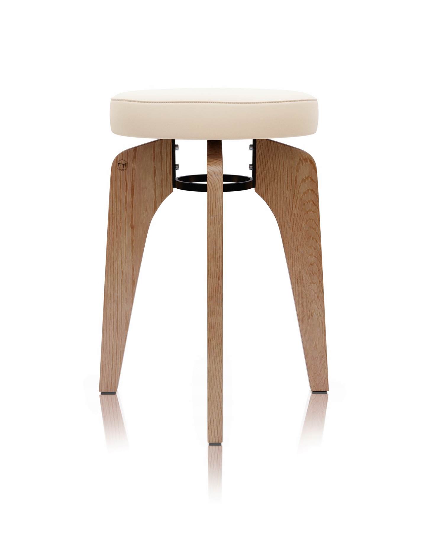 Taboret z naturalnego Dębu KOSMO tapicerowane MS Marka Meble Stelmach