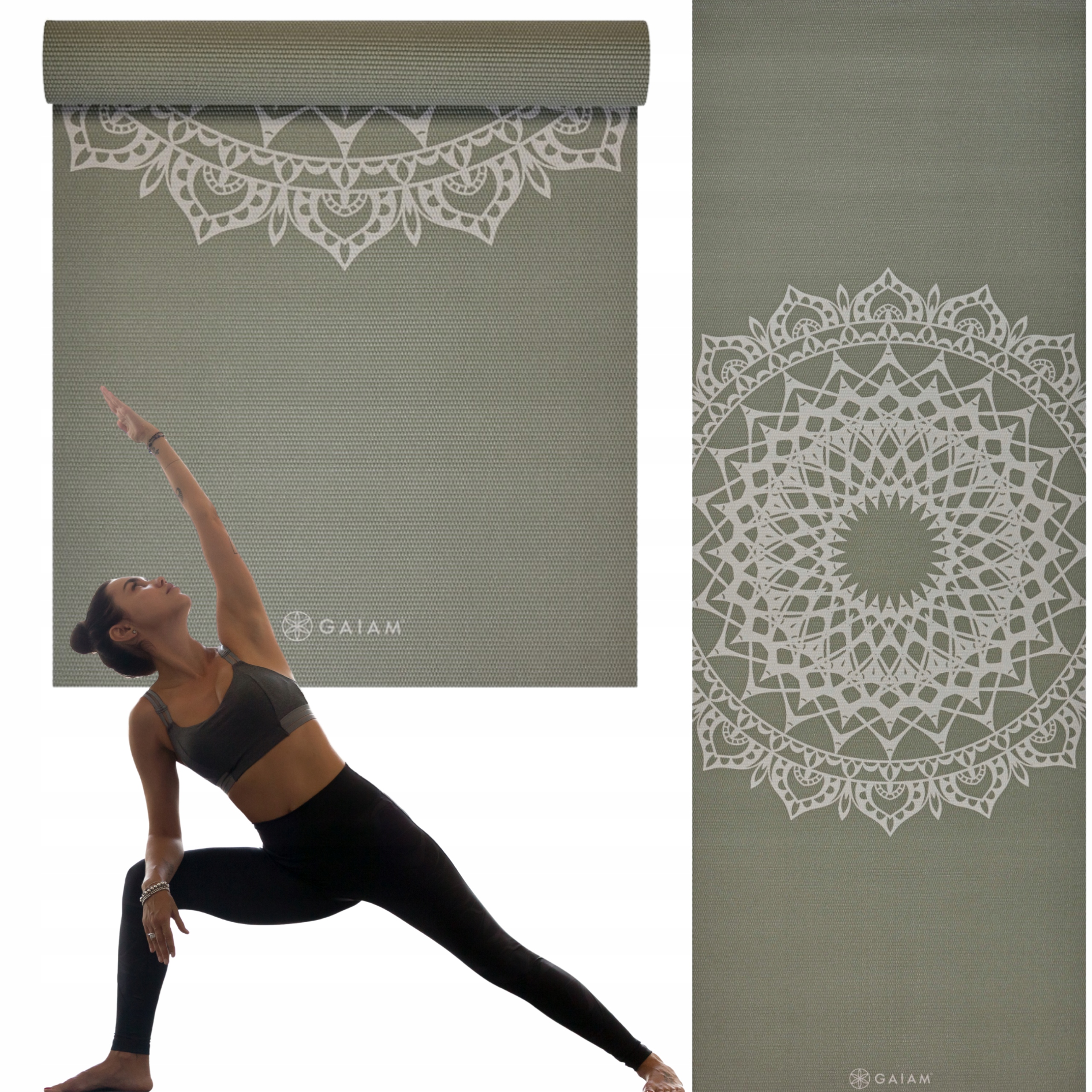 Mata do ćwiczeń jogi Gaiam Olive Marrakesh 5 mm Antypoślizgowa i Ekologic