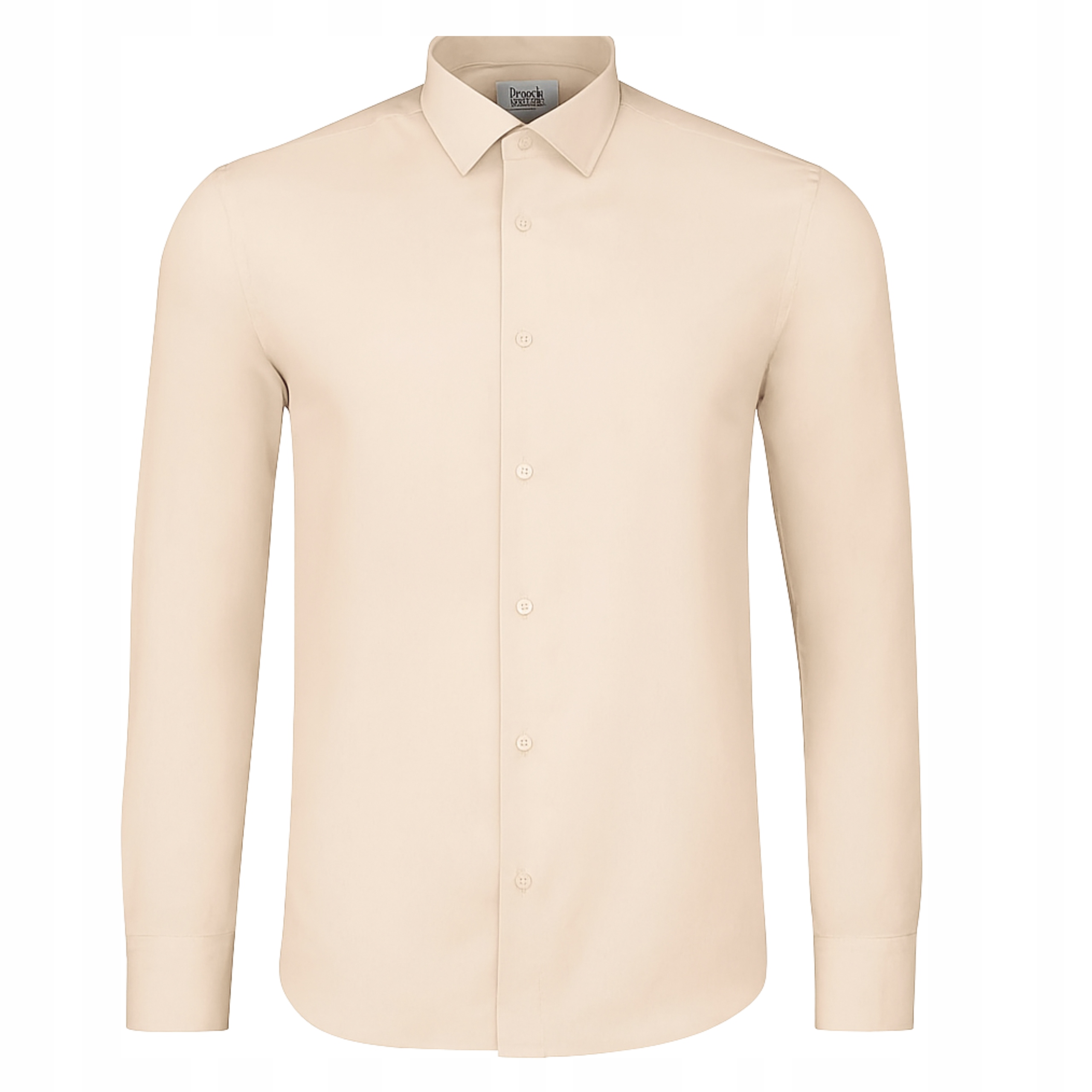 Koszula męska Jasny Beż długi rękaw krój Slim Fit dopasowana gładka 3XL