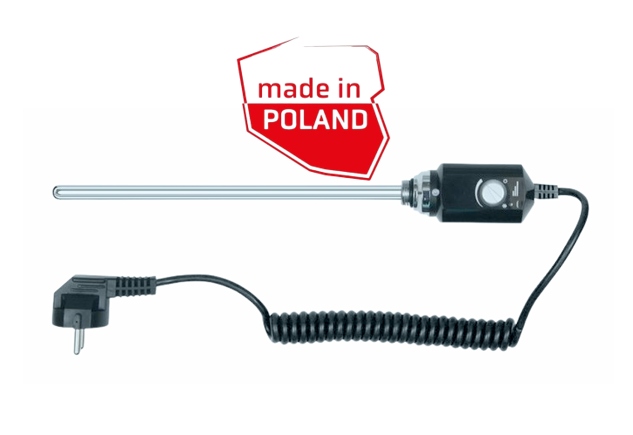 Ohřívač koupelnových radiátorů termostat 1/2" 900W Černý Mat Gwarant