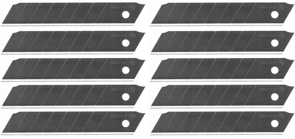 OSTRZA ZAPASOWE ŁAMANE DO NOŻYKA 18MM 10 SZTUK WYSOKA JAKOŚĆ WZMACNIANE Rodzaj ostrze