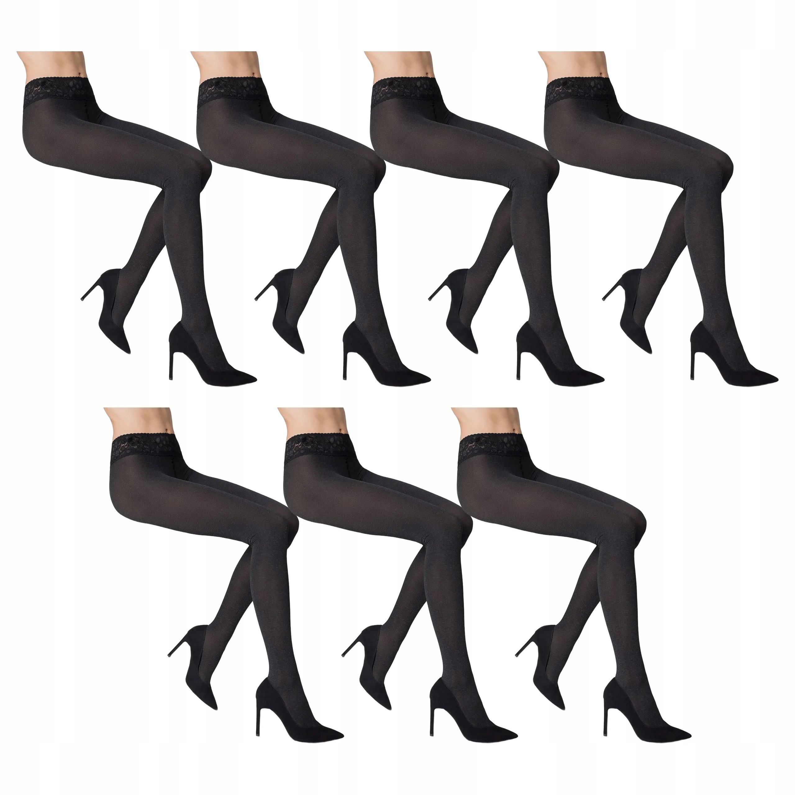 7 x Punčocháče Erotic Vita Bassa 50 den Marilyn Black Melange 4-L