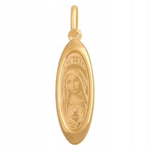 Zlatý medailonek 585 Úžasný oválný náboženský medailon dárek k biřmování