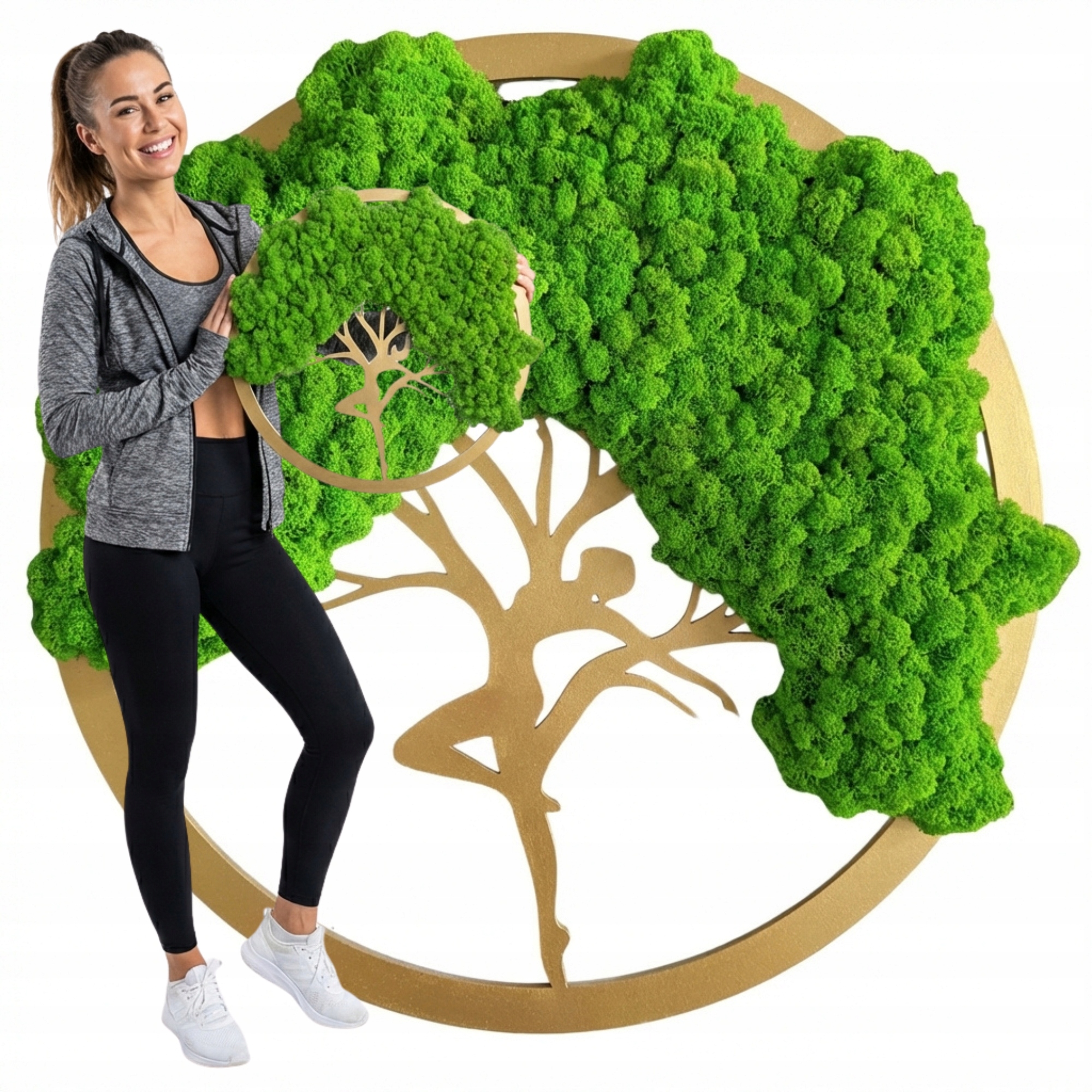 Obraz Z Mechu strom štěstí života Mech Chrobotek Bonsai 50 cm Kvalita