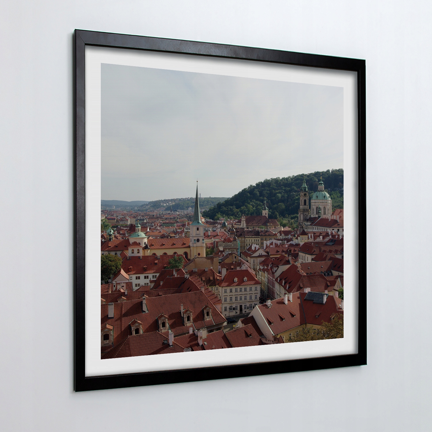 Fotoobraz na stěnu s rámem Praha město pohled 50x50