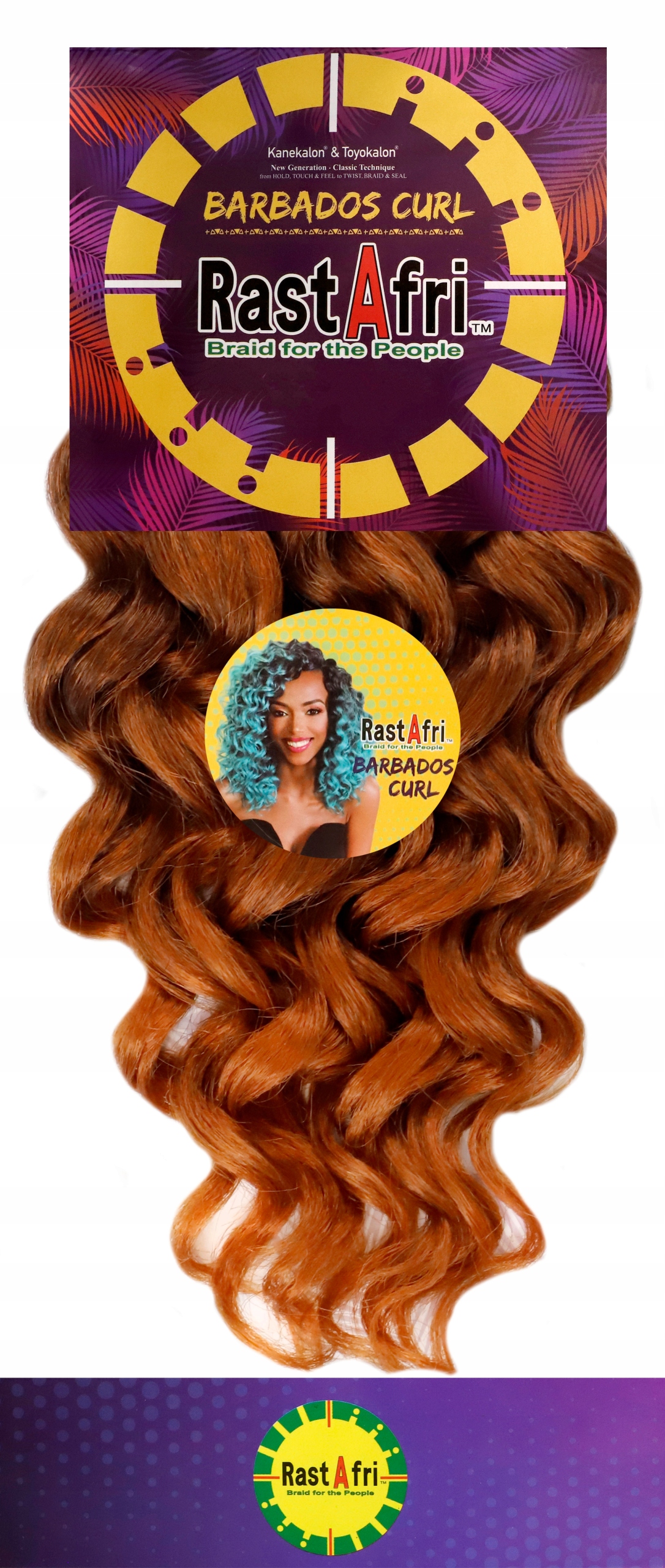 Rastafri Afroloki Syntetyczne Włosy Loki Do Wplotu BARBADOS CURL #33/AMBER