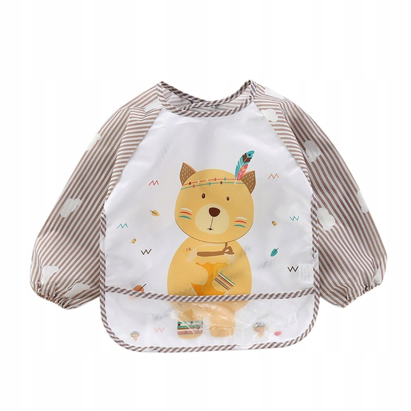 Śliniak z Rękawkami z Kieszonką Fartuszek, Cztery Słonie