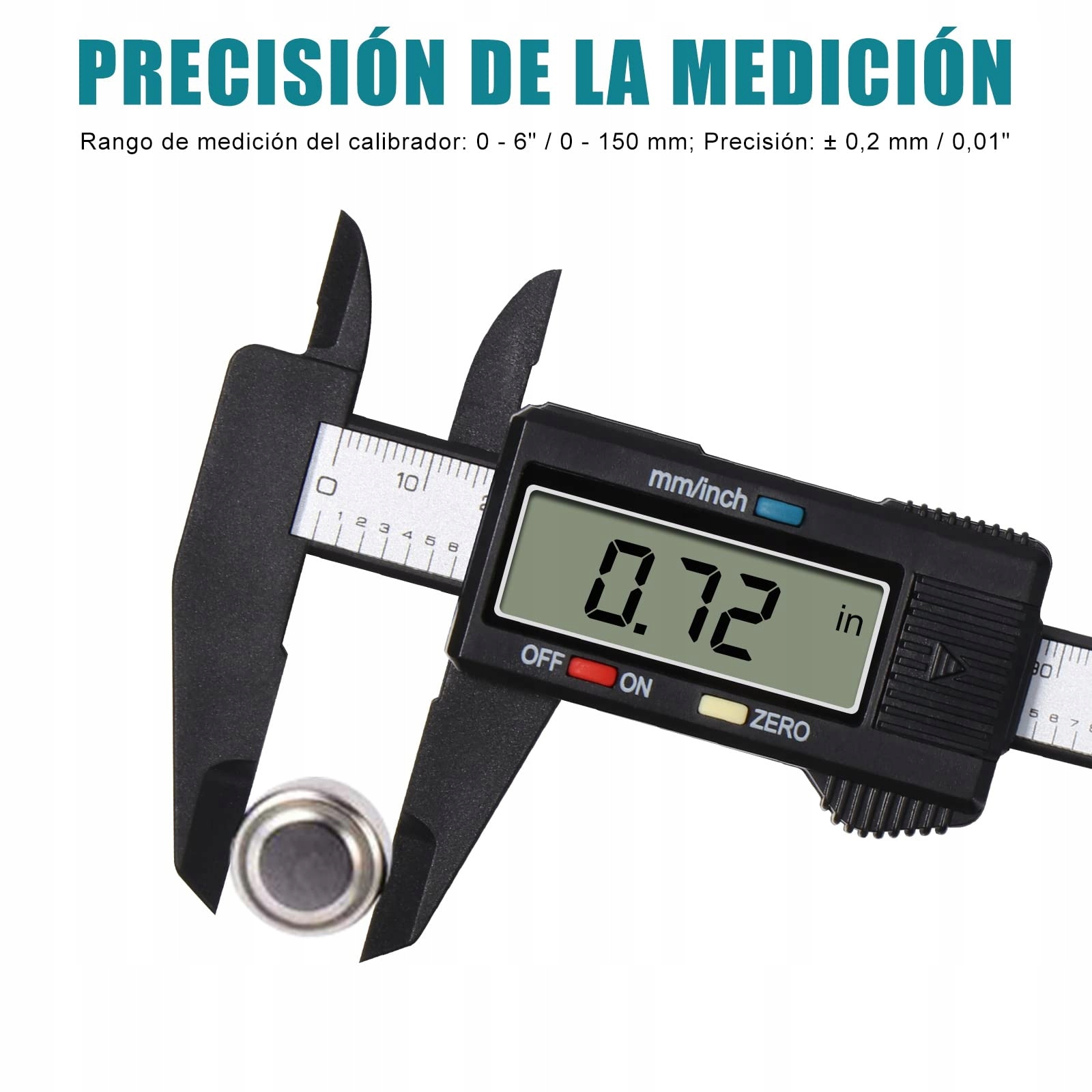 VINABO Cyfrowa Suwmiarka 150mm 6 Cal Elektroniczne Narzędzie Pomiarowe LCD — miniatura 7