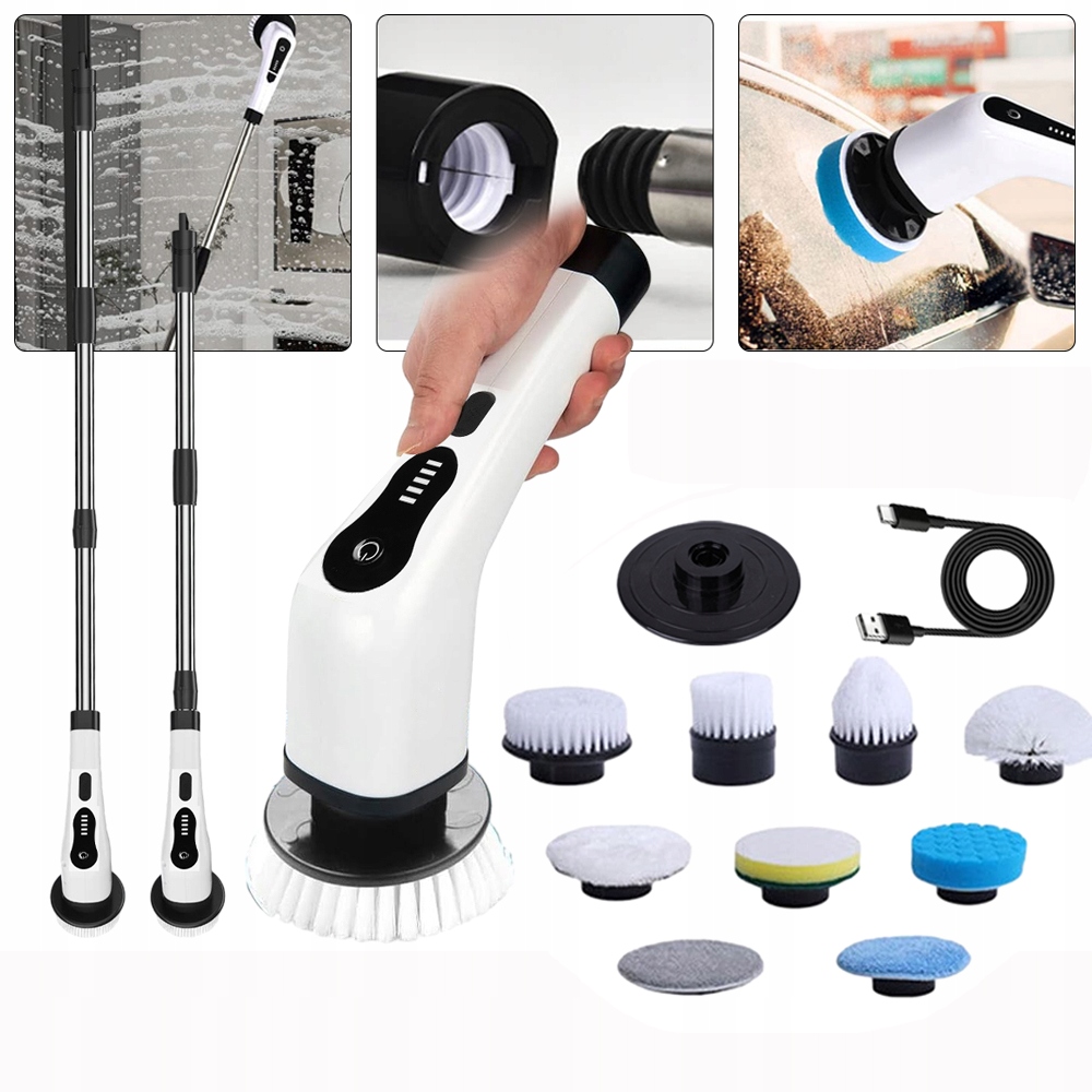 Levně 9 V 1 Elektrický Čisticí Kartáč Na Mop S Rotační Hlavicí