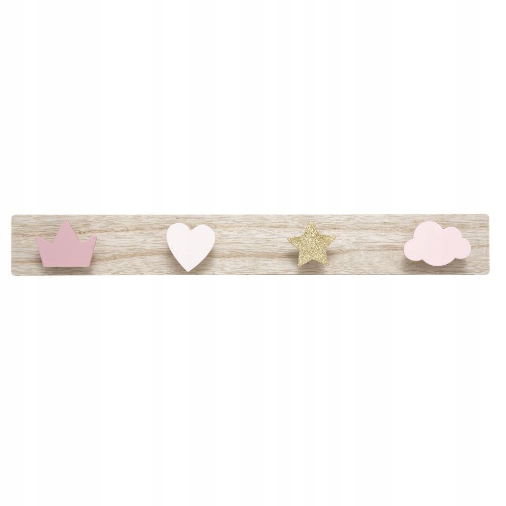 Wieszak ścienny na ubrania dla dzieci róż złoto