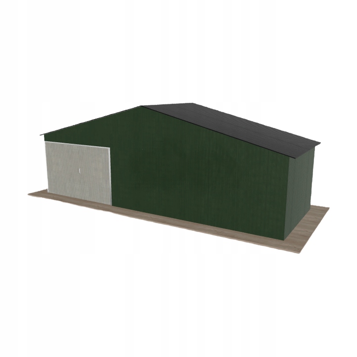 Plechová garáž 8.5 x 3 m jednopolohová, dvouspádová, zelená