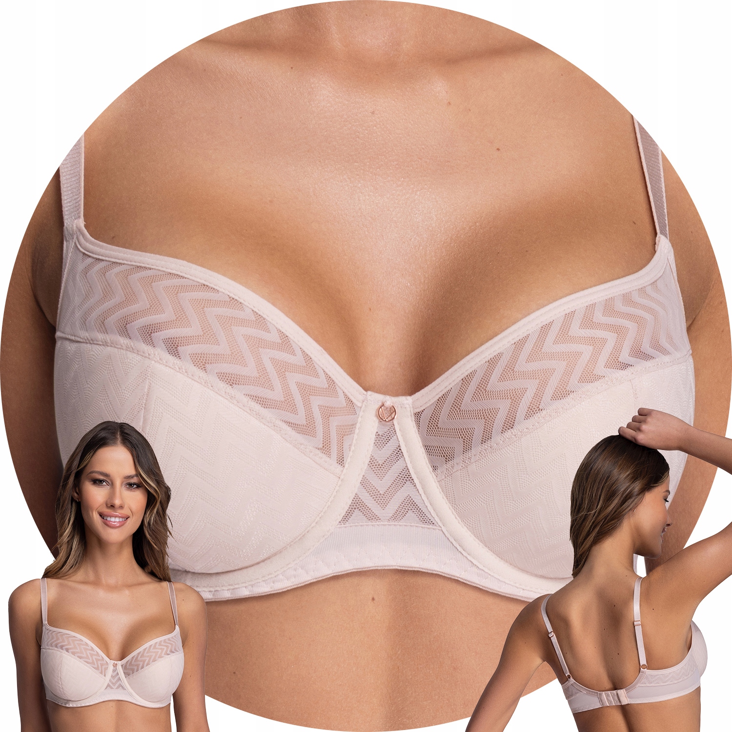 Ava 2102 Innesa beige 80C beżowy Biustonosz półusztywniany Semi Soft