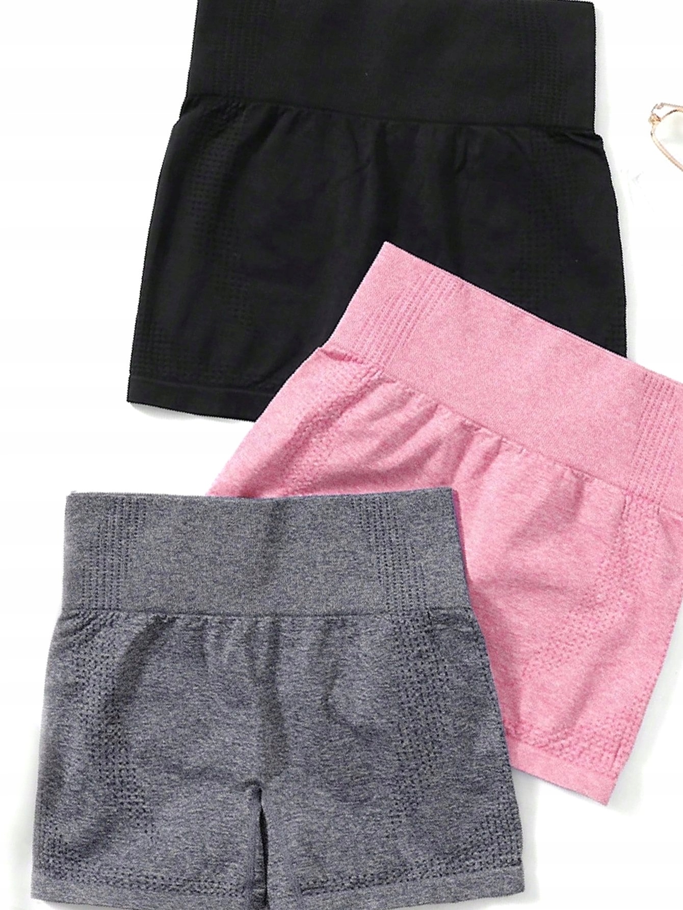 Legginsy Szorty Szare Czarne, 3-pak Sportowe ,różowe Xs 34