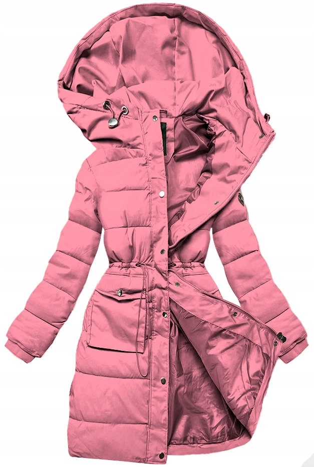 Dámská Zimní Parka Bunda CAN865 Růžová XL (42)