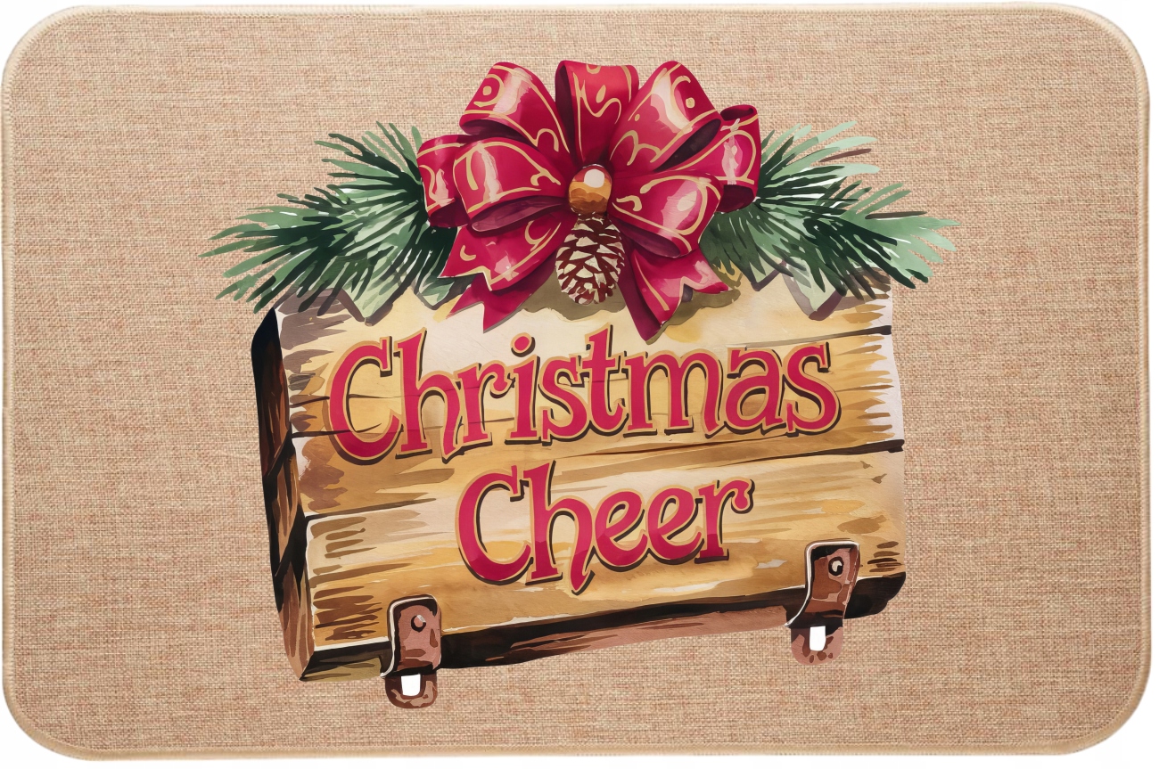 Vánoční lněná ozdobná rohožka Christmas Cheer