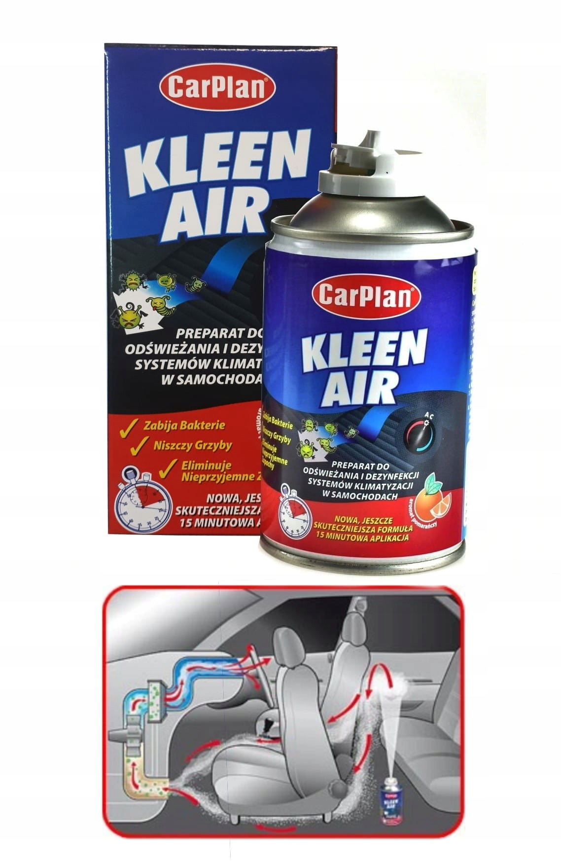 CarPlan Preparat do dezynfekcji klimatyzacji 150ml EAN (GTIN) 5010373032039