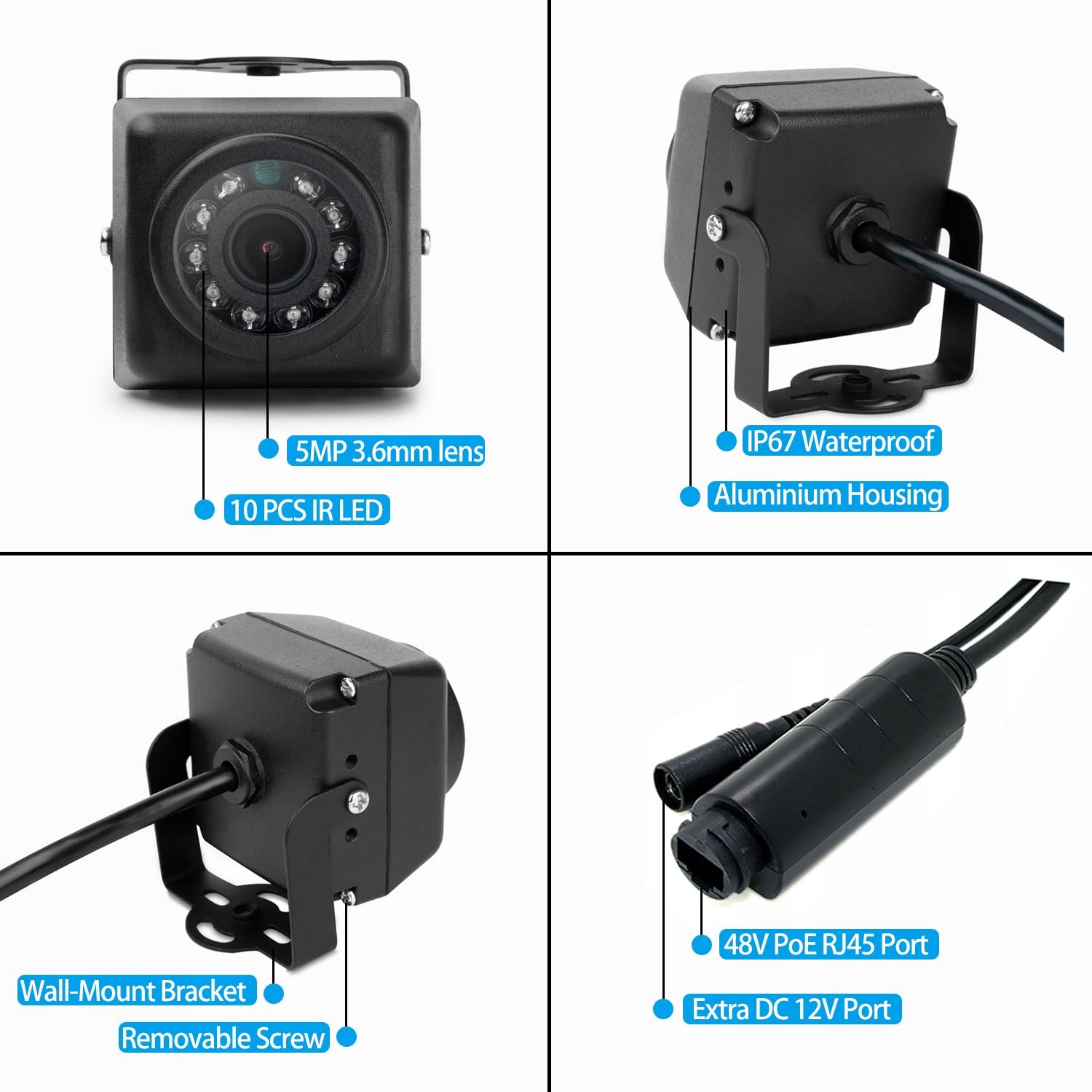 REVODATA Kamera IP 5MP POE Zewnętrzna IP65 Ultra HD 2880x1620 Nocna Wizja — miniatura 7