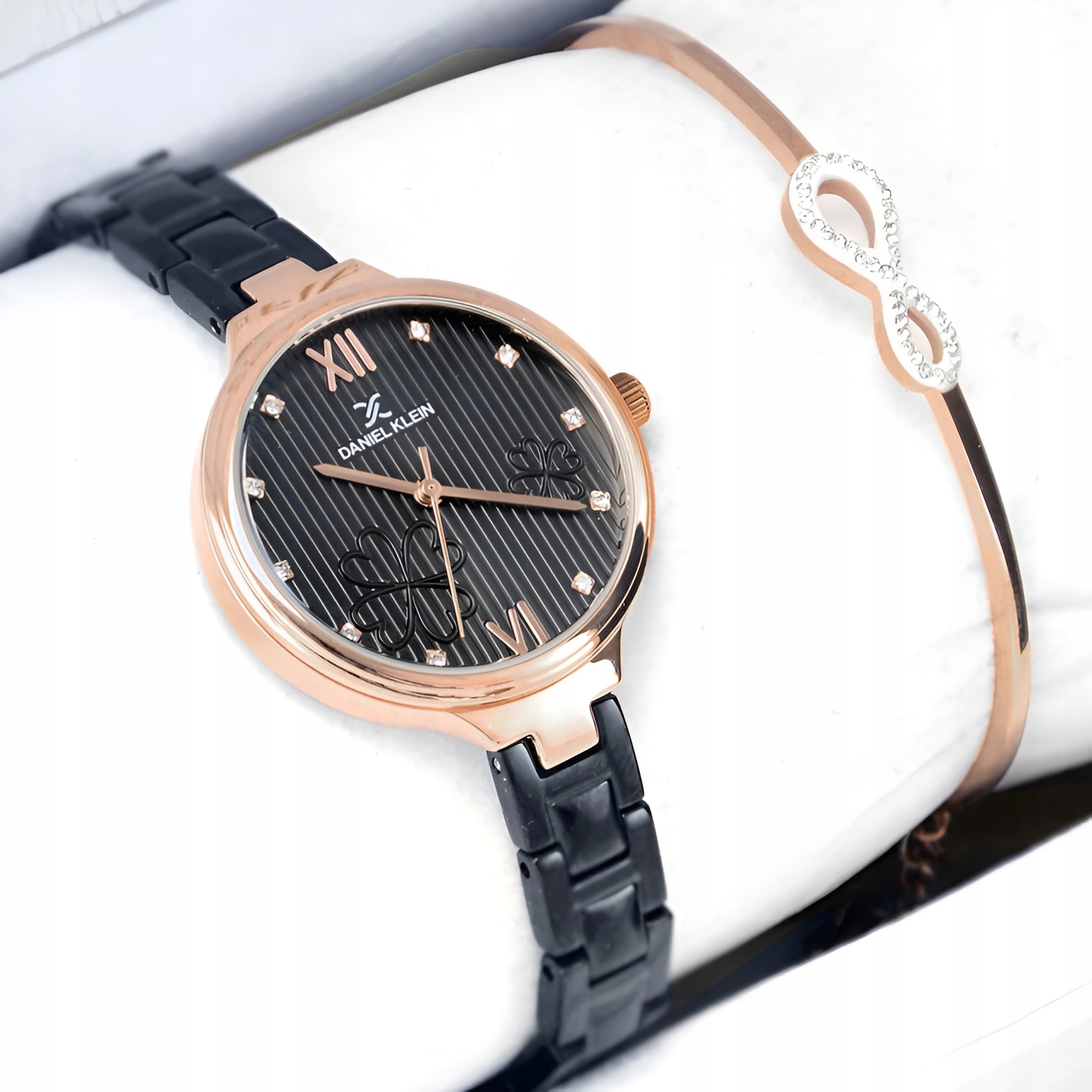 Set dámské hodinky Daniel Klein Černá Elegantní náramek