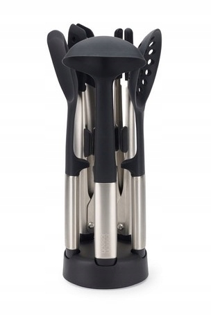 Joseph Joseph Elevate Silikonové kuchyňské doplňky na stojanu 6 ks, černá barva