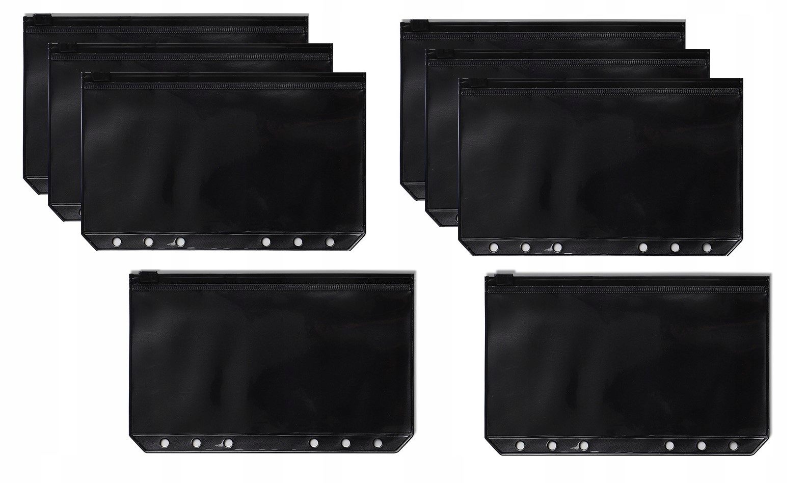 ZESTAW 8SZT. KOSZULKI KOLOROWE A6 CZARNE TRANSPARENTNE ZAPINANE