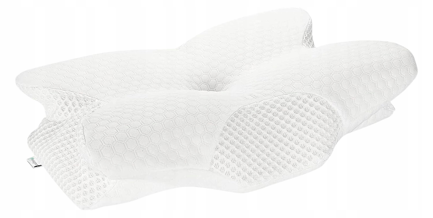 Ortopedický Polštář Memory Foam pod krk a šíji Bílý motýl