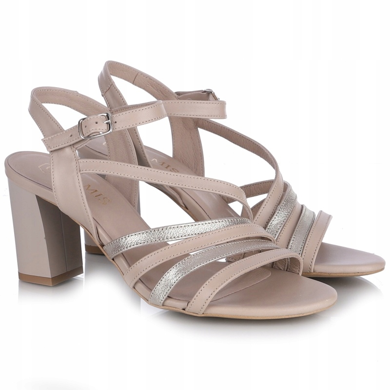 Dámské sandály na klínku Gamis 7821 G 68+C 51 béžové Kůže VEL.37