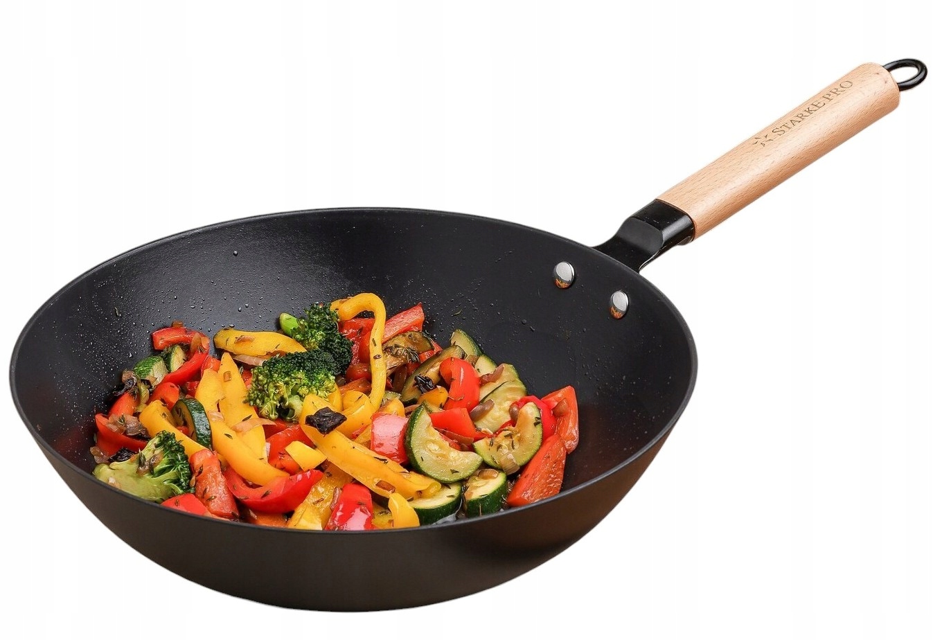 Pánev Indukce Wok Litinová Smaltovaná Velký Plyn Starke Pro Hanoi 30 cm