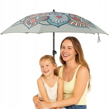 Parasol Plażowy 180 cm Ogrodowy Mandala Składany Regulacja z Pokrowcem