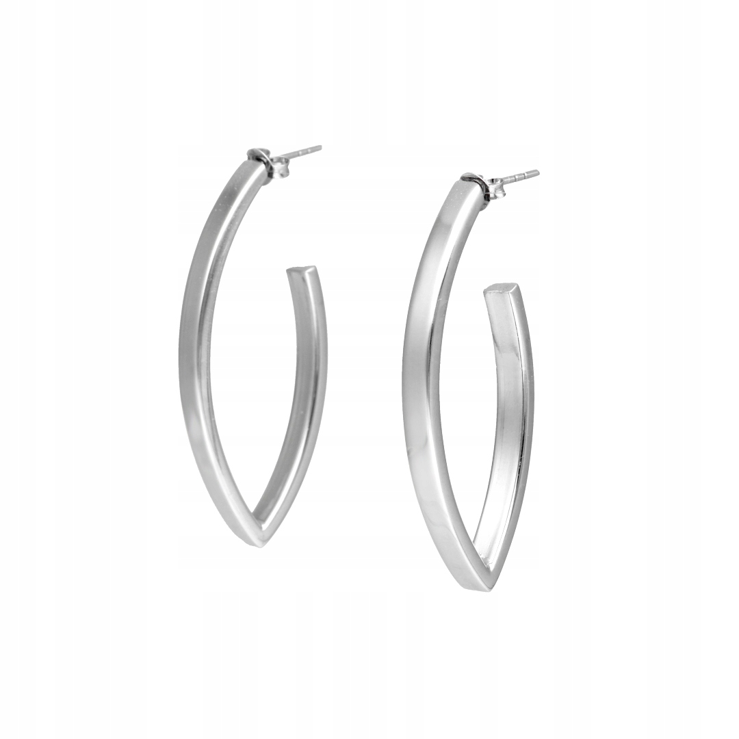 Náušnice hladké, velké stříbro rhodiované háčky