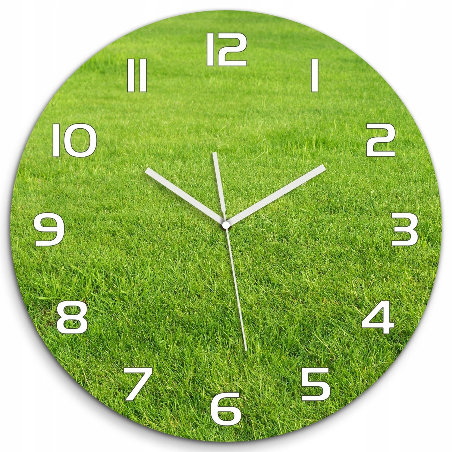 

Duży zegar szklany do salonu Zielona trawa fi 60cm