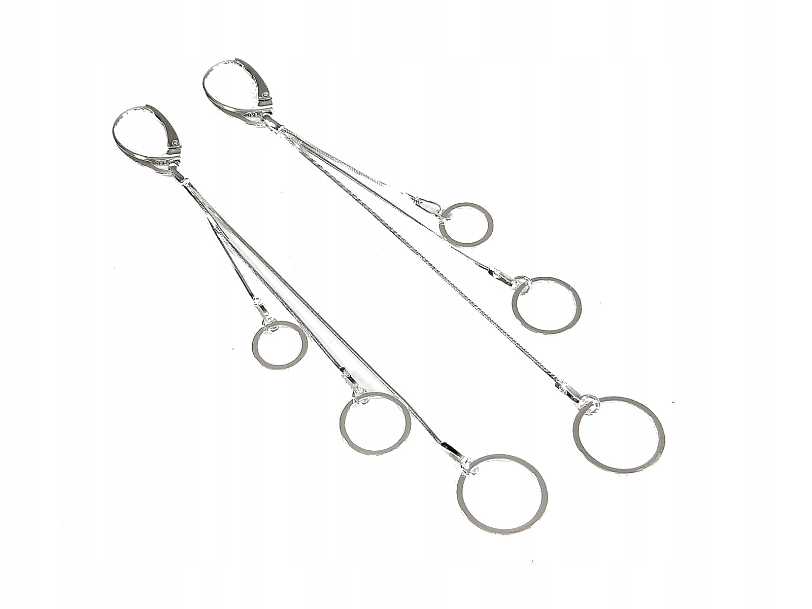 

Długie 11 CM Kolczyki Obręcze Ring Koła srebro 925