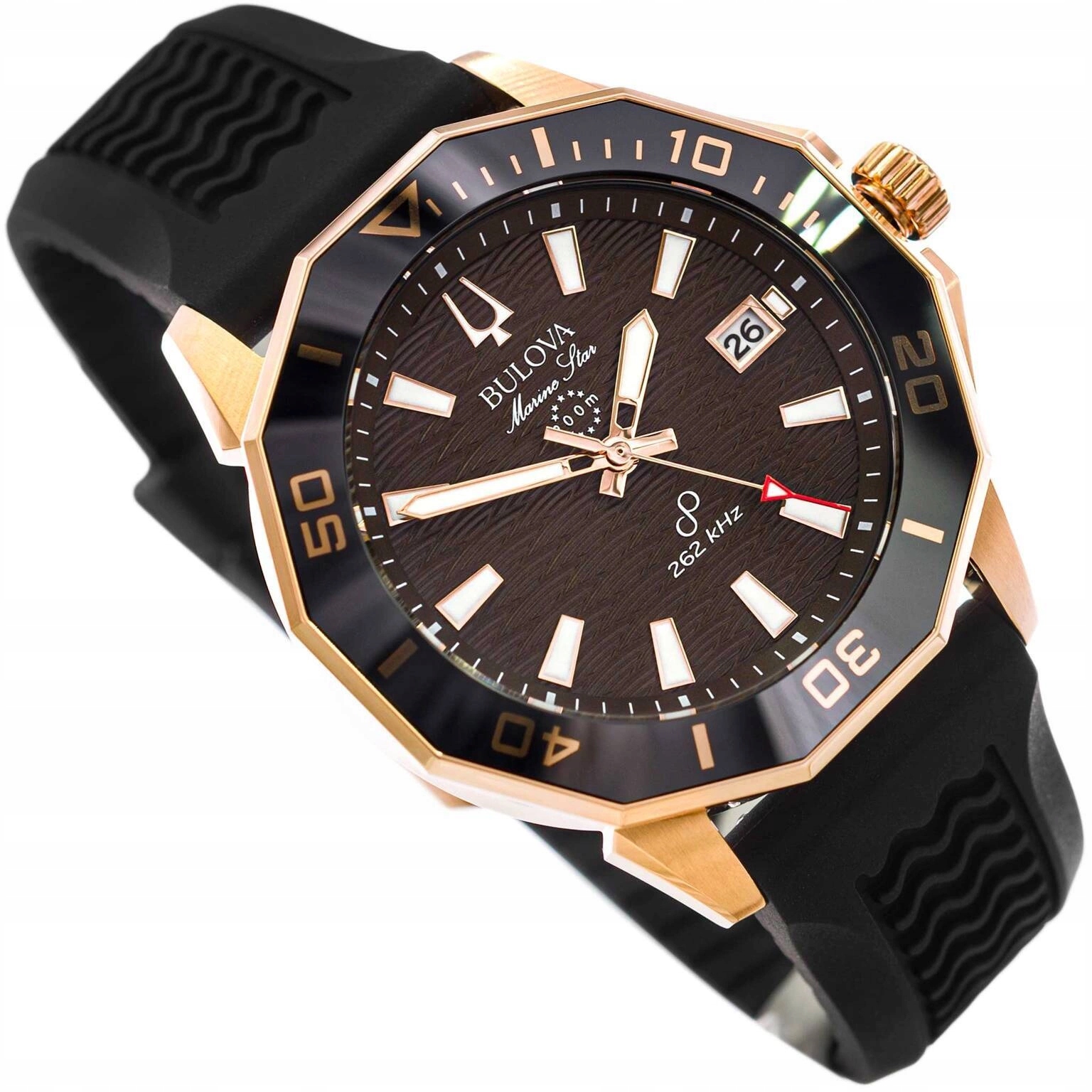 Pánské Hodinky Bulova 98B421 Marine Star Černé Na Řemínku Datumovka 200 M